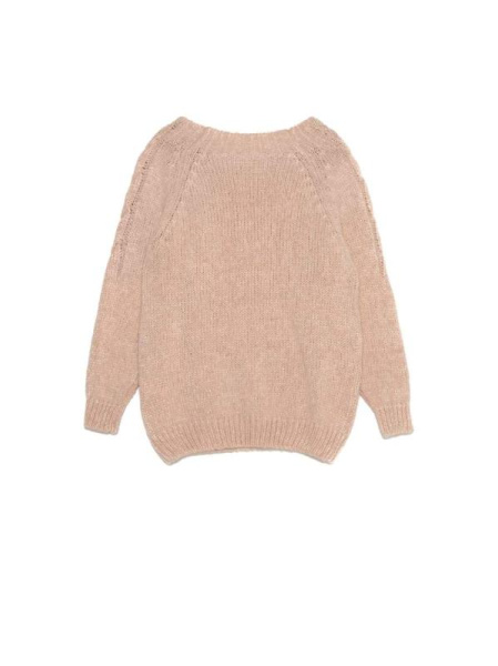 Вязаный джемпер с косами из объемной пряжи с шерстью и мохером LDK 077