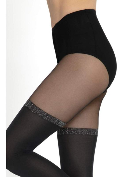 Колготки с имитацией GATTA Girl-UP 39, 4, nero/silver(чёрный/серебрянный) Колготки с имитацией GATTA Girl-UP 39, 4, nero/silver(чёрный/серебрянный)