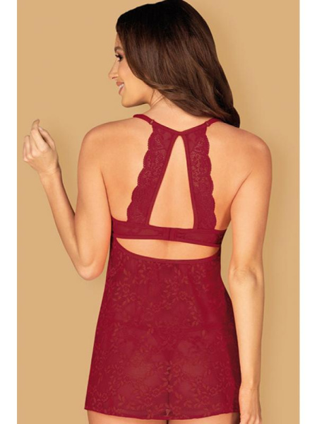 Комплект Obsessive Ivetta babydoll  Бургунд