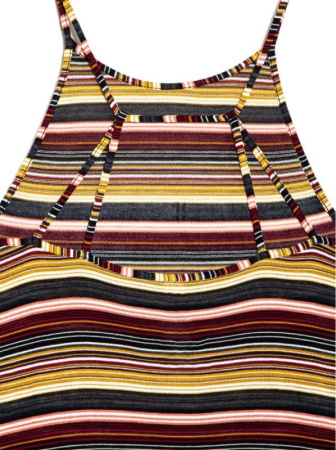 Облегающее платье миди на тонких бретелях LPL 922 || Плаття жін. CE LPL 922, р.170-88-94, black stripes