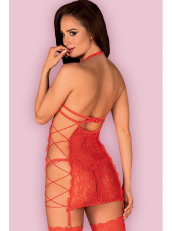 Комплект Obsessive Rediosa chemise Красный