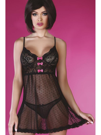 Комплект LivCo Corsetti Coronilla Черно-розовый