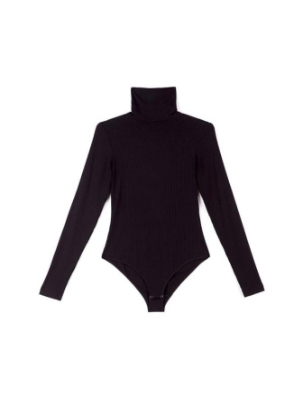 Классическая водолазка-боди в рубчик 823 || Боді жін. CE LBD 823, р.170-84-90, Nero