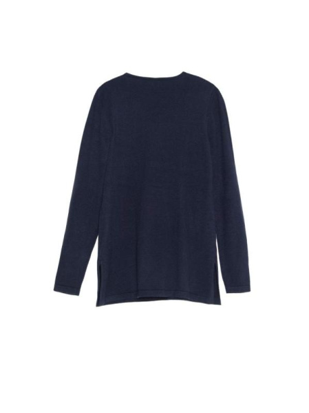 Удлиненный вязаный пуловер с разрезами по бокам LDK 056