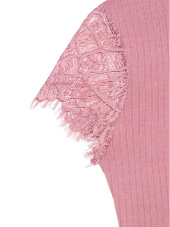 Фактурный боди-топ из вискозы премиального качества с кружевом LBD 1034 || Боді жін. CE LBD 1034, р.164-96-102, deep dusty rose