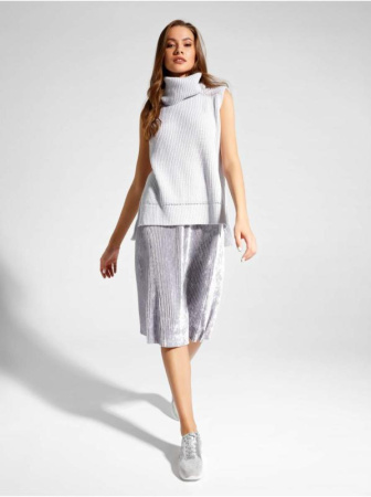 Вязаный шерстяной жилет без рукавов LDK 071 || Жилет жін. CE LDK071 18С-223СП, р.170-84, moon grey