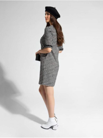 Платье с рисунком &quot;клетка&quot; и легким мерцанием люрекса LPL 1053 || Плаття жін. CE LPL 1053, р.164-88-94, black-ivory