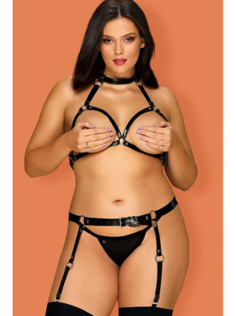 Пояс Obsessive A756 Черно-серебряный