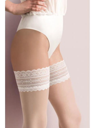 Чулки Gabriella Caroline 20 den с самоудерживающимся кружевом (14 см)  Шампань