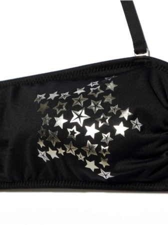 Лиф-бандо с металлическим принтом SILVER STAR || Бюстгалтер купальний жін. CE SILVER STAR, р.97-103, black