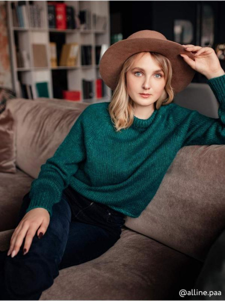 Вязаный джемпер из объемной итальянской пряжи с шерстью и мохером LDK 075