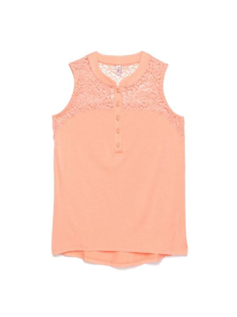 Футболка с кружевом и планкой на пуговицах LD 514