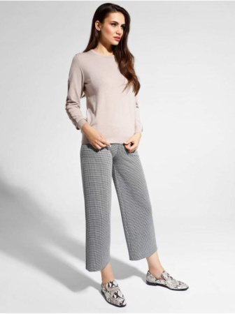 Вязаный джемпер с прозрачной отделкой по рукавам LDK 058 || Джемпер жін. CE LDK058 18С-210СП, р.170-96, black