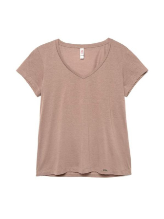 Футболка из хлопка с V-образным вырезом из хлопка премиального качества LD 1131 || Джемпер жін. CE LD 1131, р.170-96, woodsmoke