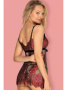 Комплект Obsessive Redessia babydoll Черно-красный