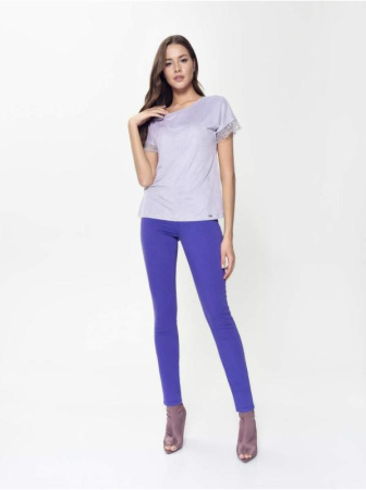 Топ с эффектом замши и деликатным кружевом LD 917 || Джемпер жін. CE LD 917, р.170-96, lavender frost