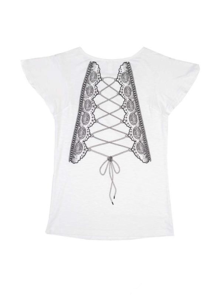 Футболка с рисунком &quot;шнуровка&quot; LD 726