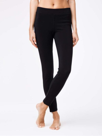 Моделирующие леггинсы с высокой посадкой и молниями LEONARDA, р.170-98, Nero