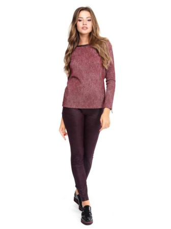 Фактурный джемпер с рукавами на молниях LD 625