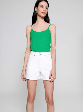 Легкий топ из вискозы в рубчик на тонких бретелях LD 1121