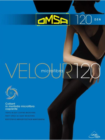Колготки женские плотные OMSA Velour 120, 2, nero(чёрный)