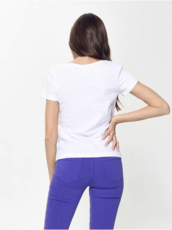 Хлопковая футболка с отложными манжетами LD 926 || Джемпер жін. CE LD 926, р.170-92, white