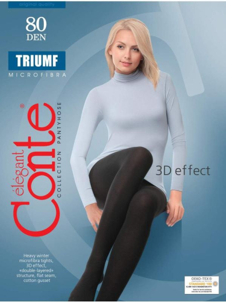 Теплые колготки из нитей микрофибры TRIUMF 80 Lycra, р.4, Nero Теплые колготки из нитей микрофибры TRIUMF 80 Lycra, р.4, Nero