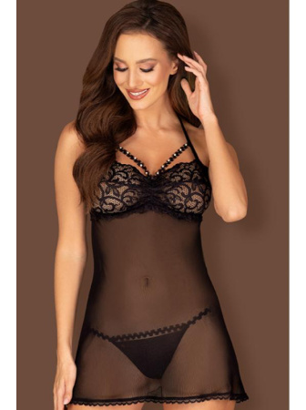 Комплект Obsessive Joylace babydoll Черный