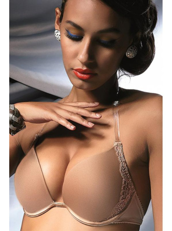 Бюстгальтер формованный Kris Line Diamond decolte с силиконом  Кофе