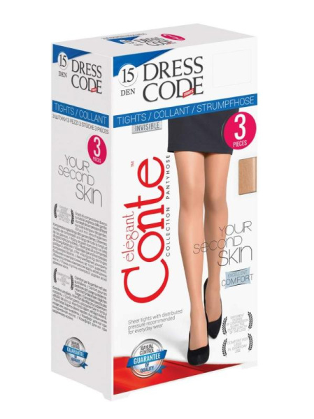 Колготки з ефектом другої шкіри DRESS CODE 15 Lycra (3 штуки) Колготки з ефектом другої шкіри DRESS CODE 15 Lycra (3 штуки)
