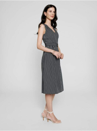 Платье в полоску без рукавов из вискозы премиального качества LPL 1141