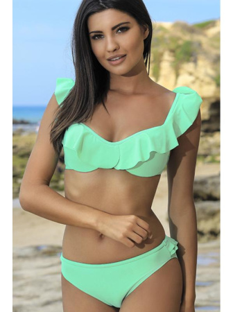 Купальник раздельный Ewlon A8213 - бюст push up и полные трусики Зеленый