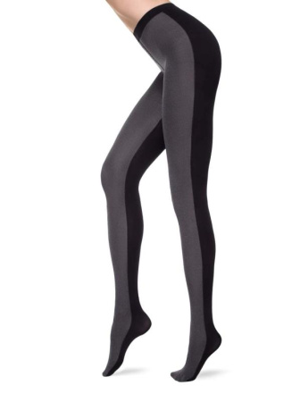Колготки с двухцветным рисунком DUET Lycra, р.3, Grafit