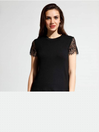 Фактурный топ из вискозы премиального качества с кружевом LD 1033
