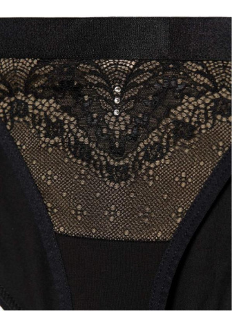 Трусы &quot;танга&quot; с кристаллами Swarovski LTA 1085 || Труси жін. CE SWAROWSKI LTA 1085, р.90, royal black