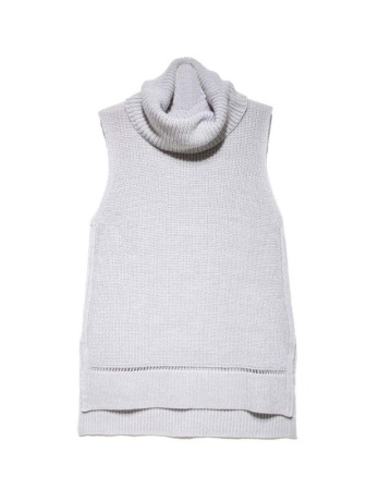Вязаный шерстяной жилет без рукавов LDK 071 || Жилет жін. CE LDK071 18С-223СП, р.170-84, moon grey