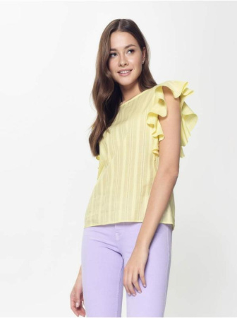 Хлопковая блузка с воланами LBL 906 || Блуза жін. CE LBL 906, р.170-84-90, pastel yellow