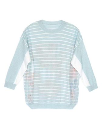 Вязаный джемпер со вставкой из ткани с цветочным рисунком LDK 033