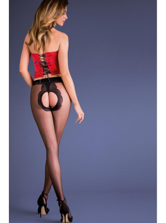 Колготки Gabriella Fiera 20 den с разрезом Черно-красный