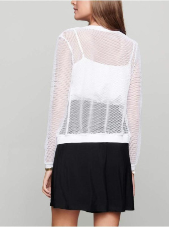 Белый фактурный бомбер в сеточку на молнии LJ 1133 || Жакет жін. CE LJ 1133, р.170-100-106, white