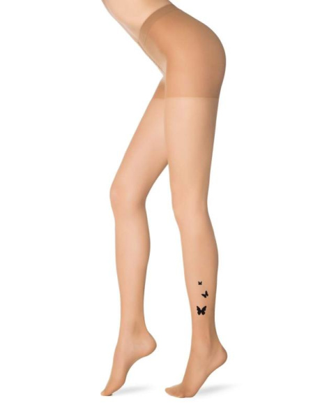 Прозрачные колготки с тату-рисунком BUTTERFLY Lycra, р.4, Bronz Прозрачные колготки с тату-рисунком BUTTERFLY Lycra, р.4, Bronz