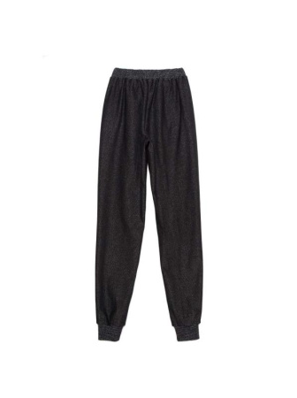 Ультракомфортные термоджоггеры с мерцанием люрекса SPORT LUX BLACK || Брюки жін. CE SPORT LUX Black, р.164-102, shiny black