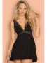 Комплект Obsessive Klarita babydoll Черный