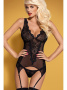 Комплект Obsessive Emperita corset Черный