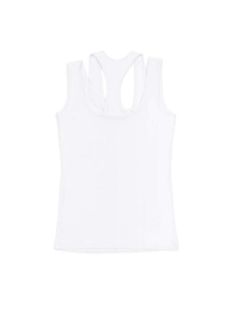 Однотонный топ из вискозы с фигурным декольте LD 1124 || Джемпер жін. CE LD 1124, р.170-92, white