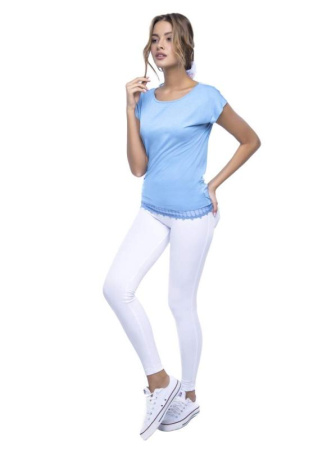 Футболка с кружевом по низу LD 507 || ВТЖ Джемпер жін. CELG LD 507, р.158,164-100, кораловий