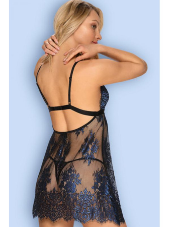 Комплект Obsessive Yassmyne babydoll Сине-черный || Комплект Obsessive Yassmyne babydoll Сине-черный