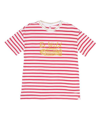 Футболка в полоску с разрезами по бокам LD 721 || ВТЖ Джемпер жін. CE LD 721, р.170-104, червоний