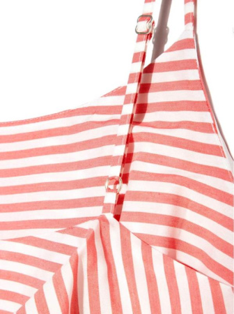 Ультрамодное платье в полоску на тонких бретелях LPL 911 || Плаття жін. CE LPL 911, р.170-96-102, white-coral