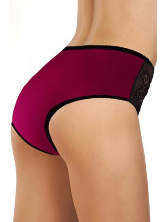 Полные трусики ORO Sophia 2225 Бургундово-черный